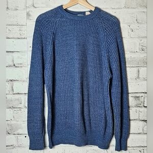 Vintage 1980's Club International Blue Cable Knit Crewneck Sweater